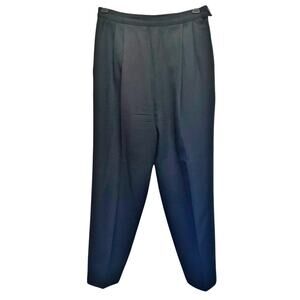 Talbots Black 100% Wool Dress Pants Sz 12p VTG Pleated Front Career Office